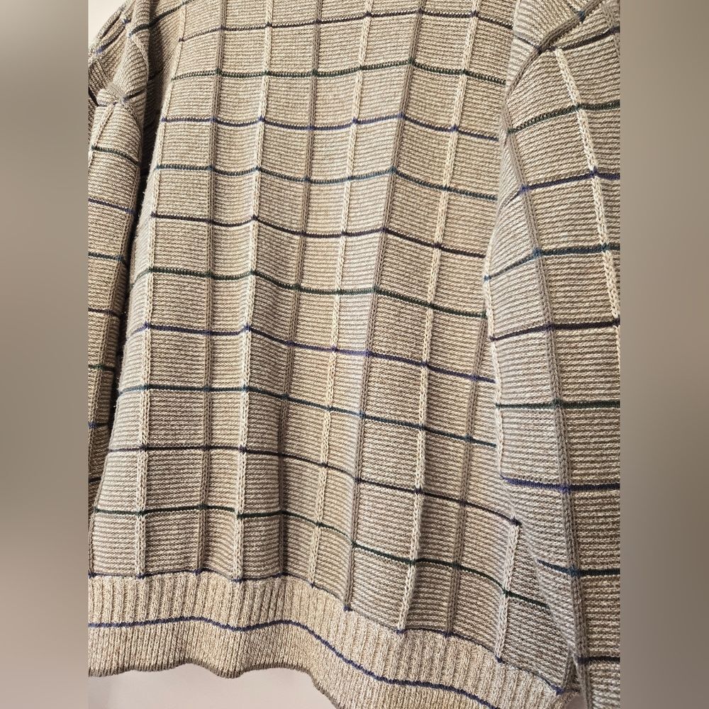 Vintage Shenandoah Navy Blue Textured Pullover Sweater Men's Large 90s - Picture 3 of 10